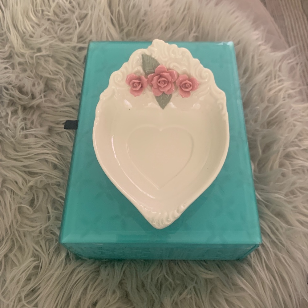 Vintage rose trinket dish